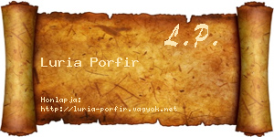 Luria Porfir névjegykártya
